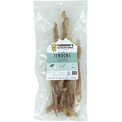 Tuesday's Natural Dog Company Beef Tendons - Assorted Tendons, 8 oz.