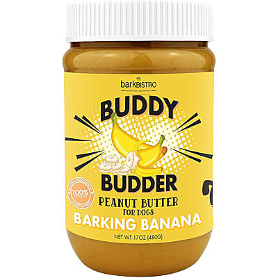 Buddy Budder Peanut Butter - Barking Banana, 17 oz. Jar