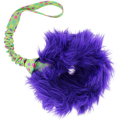 Tribble Trouble Ring with Bungee Handle - Lime Dots & Purple
