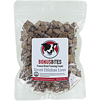 Bonus Bites Training Treats - Diced Chicken Liver, 4 oz.