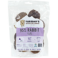 Tuesday's Natural Dog Company Flips - Rabbit, 8.5 oz.