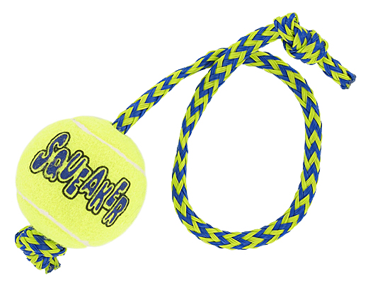Kong Squeaker Ball with Throw Rope