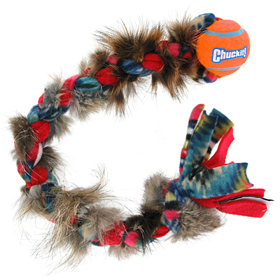 TugAway Fleece & Fur Mini Ball Tug