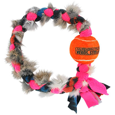 TugAway Fur Ring with Squeaker Ball