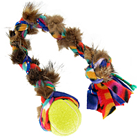TugAway Squeaky Ball Fur Tug