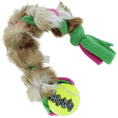 Doggie-Zen Fleece 'n Rabbit Braid with Kong Air Ball