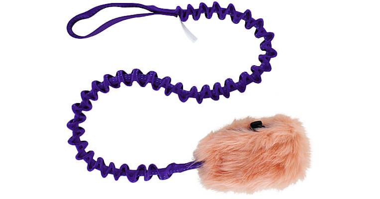 Doggie-Zen Bungee Crinkle-n-Treat Chaser Tug with Faux Fur - Clean Run