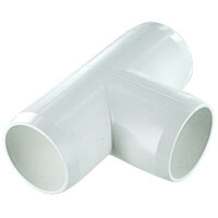 1-1/4" Tee PVC Fitting, Furniture Grade - White