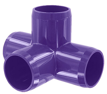 1 in. 4-Way PVC Fitting, Furniture Grade - Purple
