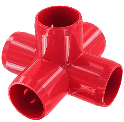 1 in. 5-Way PVC Fitting, Furniture Grade - Red