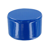 1" External PVC Flat End Caps, Furniture Grade - Blue