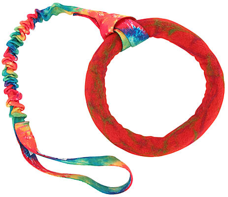 Bungee tug attached to a toy (not included)