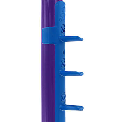 Blue strip on purple PVC