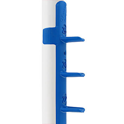 Blue strip on white PVC