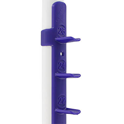 Purple strip on white PVC