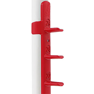 Red strip on white PVC