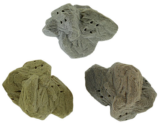 Top view of several rocks made with Greenschist filament