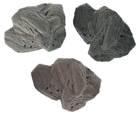 Top view of several rocks made with Fossil filament