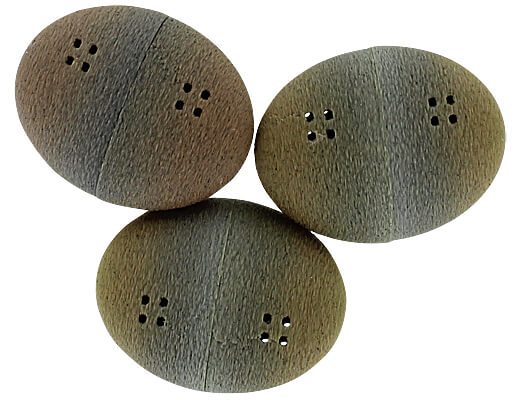 Top view of several rocks made with Greenschist filament