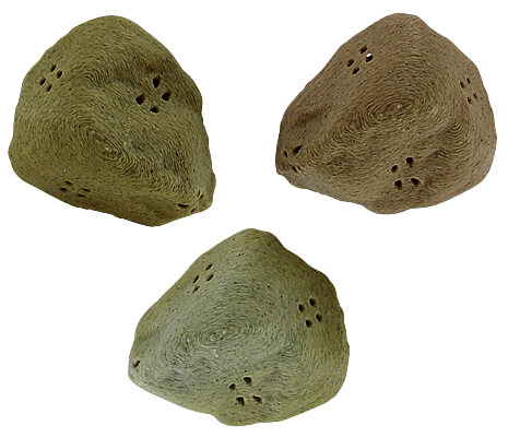 Top view of several rocks made with Greenschist filament