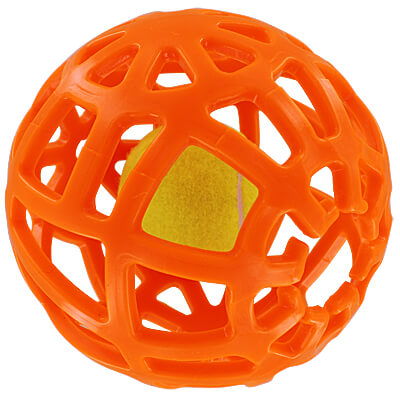 A regular-sized Tuff Ball inserted into the Spheroll