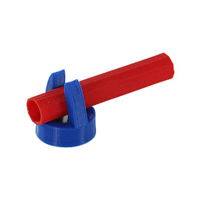 Push the straw under the arms of the Straw Holder