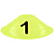 Neon yellow cone with number applied